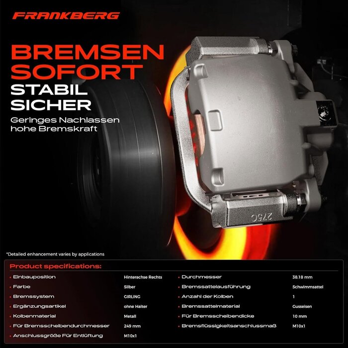 Frankberg Bremssattel Hinterachse rechts für Peugeot 405 - Outlet bis zu 61% reduziert