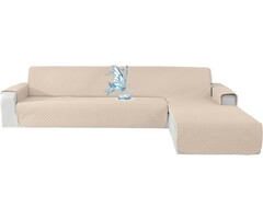 Universeller Ecksofabezug 280 cm Beige - L-Form - bis zu 51 % Rabatt