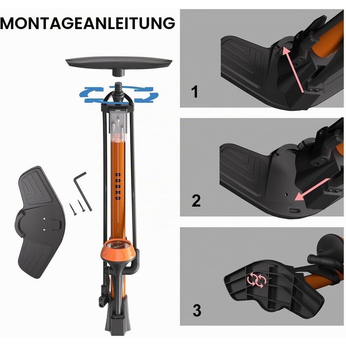 Robuste Stand-Fahrradpumpe bis zu 11 Bar - Jetzt bis zu 59% sparen!