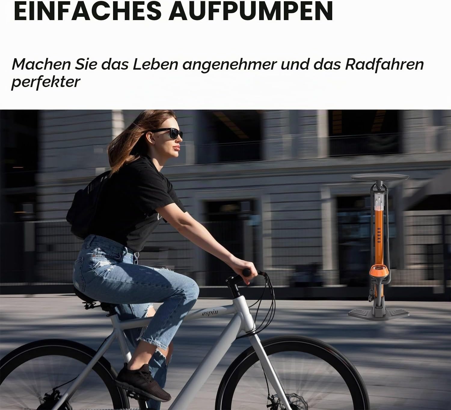 Robuste Stand-Fahrradpumpe bis zu 11 Bar - Jetzt bis zu 59% sparen!