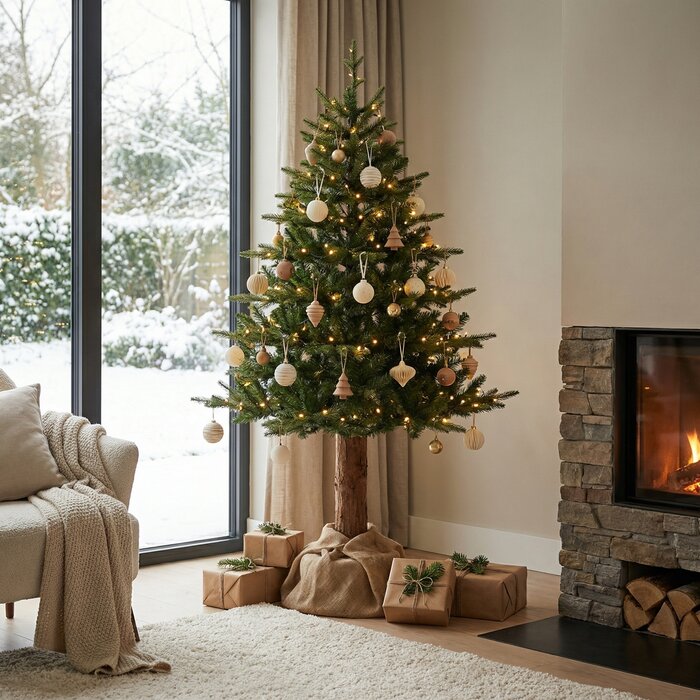 Künstlicher Weihnachtsbaum 190 cm Echtholzstamm - Jetzt bis zu 33% sparen