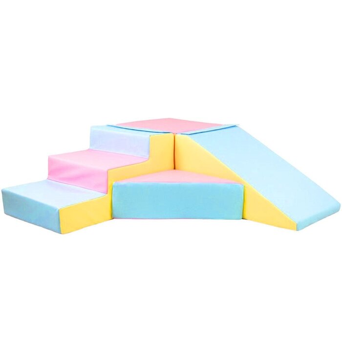 Schaumstoff-Rutschbahn Set Pastell, 4-tlg. Kletterspaß, bis zu 9% Rabatt