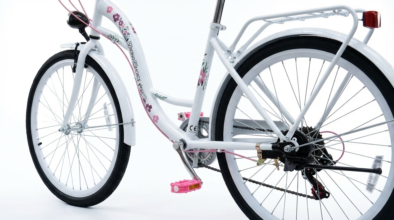 Mädchenfahrrad 24 Zoll, 6 Shimano-Gänge, Weiß/Rosa - bis zu 26% reduziert
