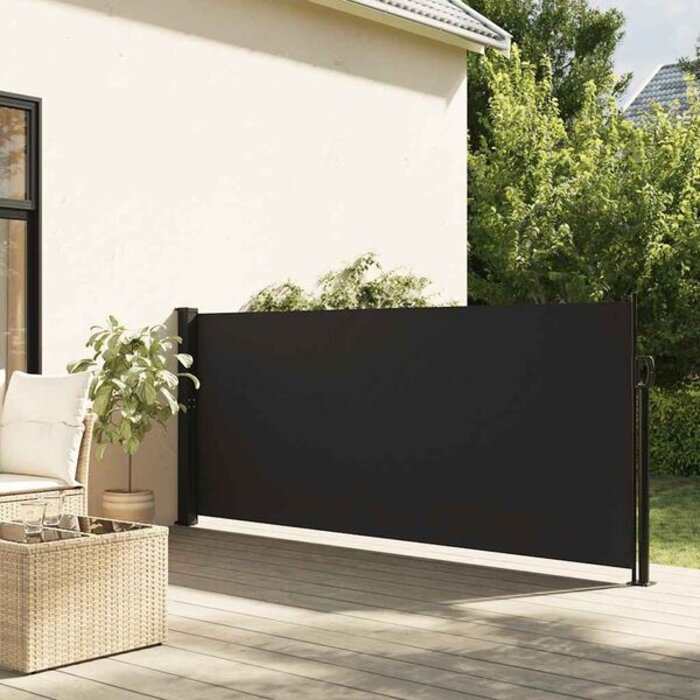 Vidaxl Seitenmarkise 140x600 cm Schwarz - Sichtschutz ausziehbar - bis zu 34% sparen