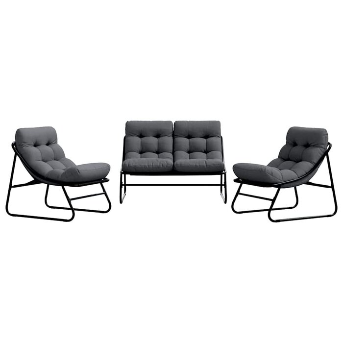 Vidaxl Modernes Gartenmöbel-Set aus Stahl - Schwarz - bis zu 35% Rabatt