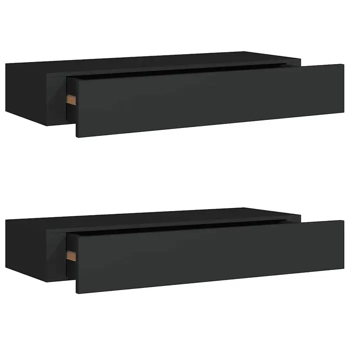 Vidaxl 2er-Set Wandregale mit Schublade, 60 cm, Schwarz - bis zu 34 % reduziert