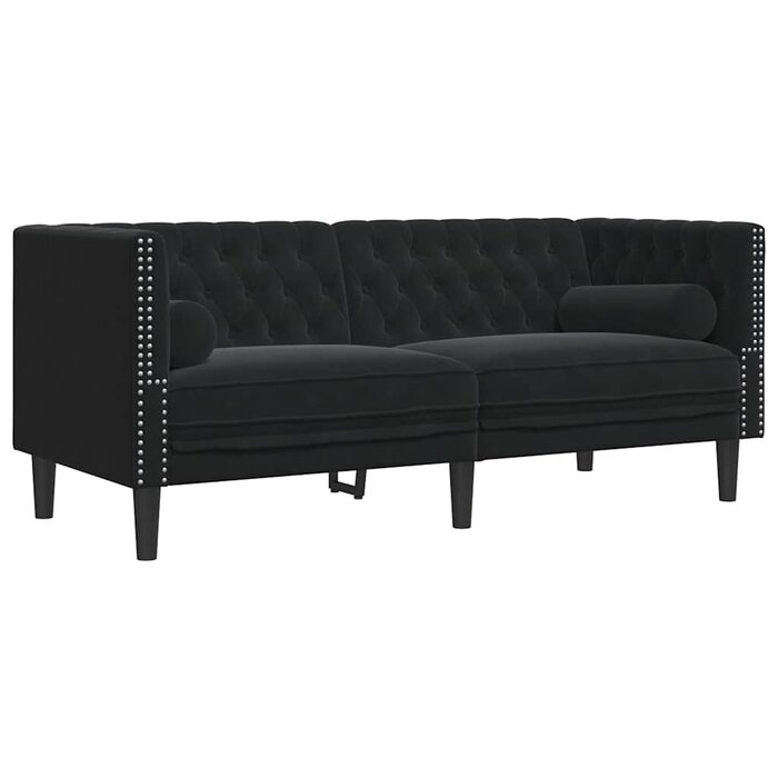 Vidaxl Chesterfield 2-Sitzer Sofa Samt Schwarz - Bis zu 30% Rabatt!