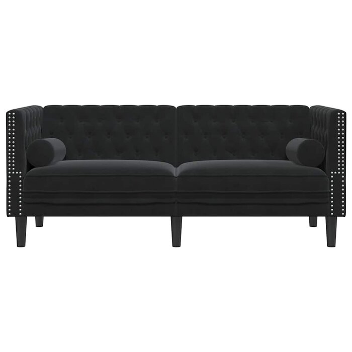 Vidaxl Chesterfield 2-Sitzer Sofa Samt Schwarz - Bis zu 30% Rabatt!