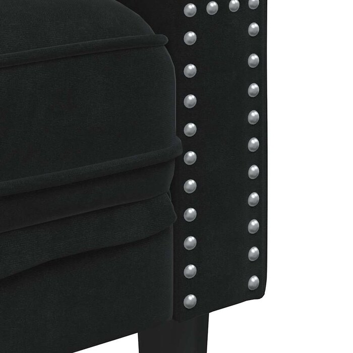 Vidaxl Chesterfield 2-Sitzer Sofa Samt Schwarz - Bis zu 30% Rabatt!