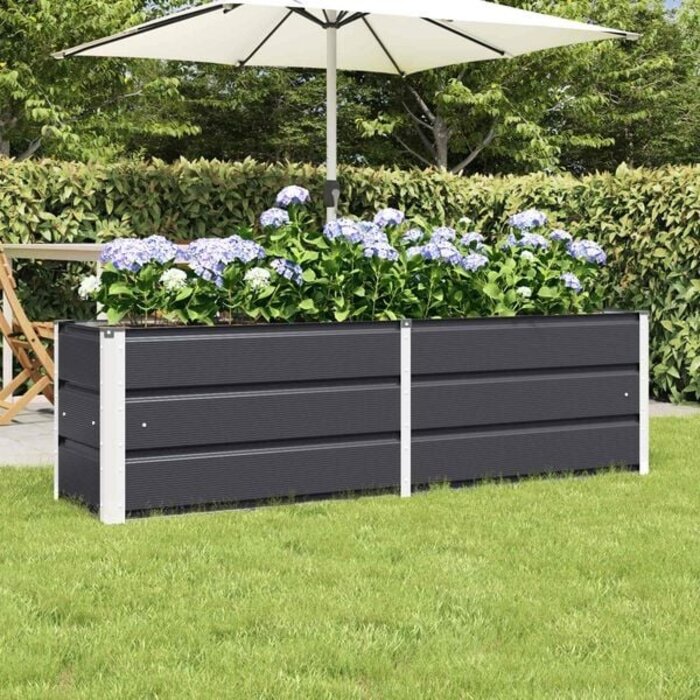 Vidaxl Design Pflanzkübel Stahl Anthrazit 160x40x45cm - bis zu 34% sparen