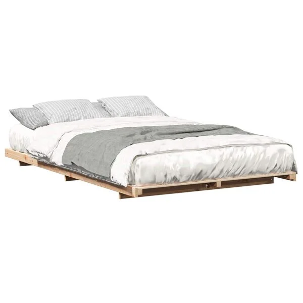 Vidaxl Massivholz-Bettgestell 120x190 cm in Braun - Sparen Sie bis zu 30%