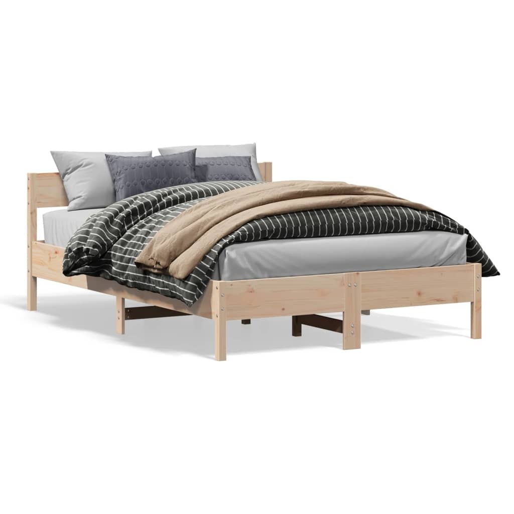 Vidaxl Massivholzbett Kiefer 120x190 cm - Natur - Outlet bis zu 35% Rabatt