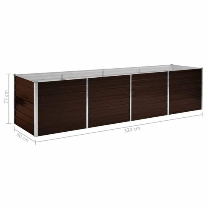 Vidaxl Großes Hochbeet 320x80x77 cm verzinkter Stahl - Jetzt bis zu 34% sparen