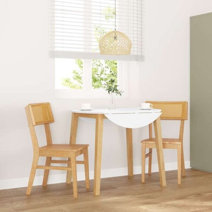 Vidaxl Esszimmerstühle 2er Set aus massivem Gummibaumholz - Natur - bis zu 34% sparen