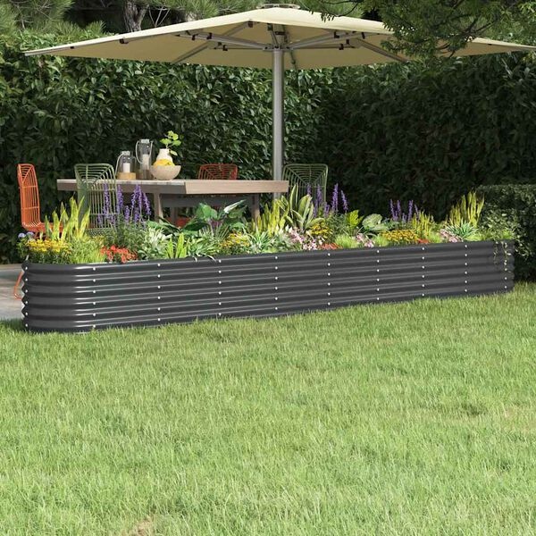Vidaxl Großes Pflanzkübel Hochbeet 332x40x36 cm Anthrazit - bis zu 34% sparen