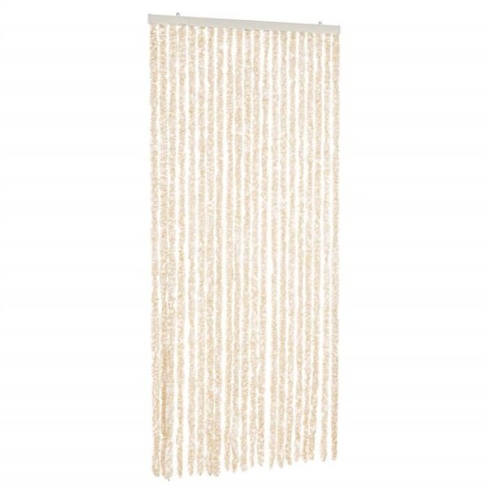 Vidaxl Chenille-Türvorhang 90x200 cm Insektenschutz - beige/weiß - bis zu 34% Rabatt