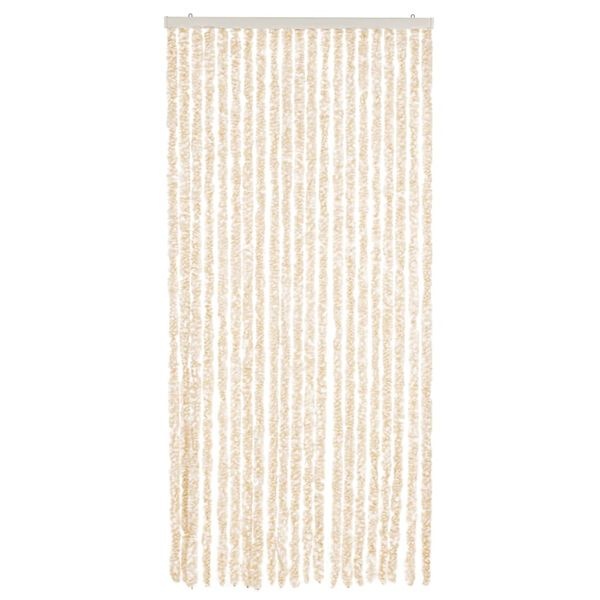 Vidaxl Chenille-Türvorhang 90x200 cm Insektenschutz - beige/weiß - bis zu 34% Rabatt