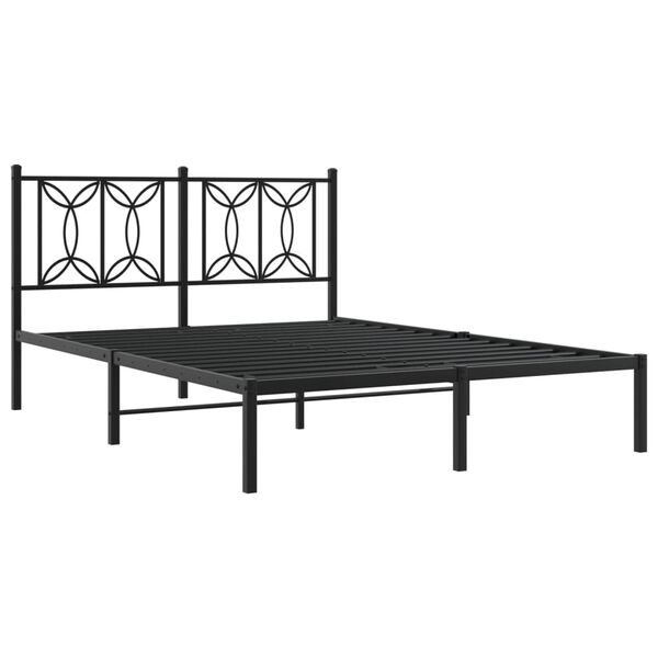 Vidaxl Metallbettgestell mit Kopfteil, Schwarz, 135 x 190 cm - bis zu 35% Rabatt
