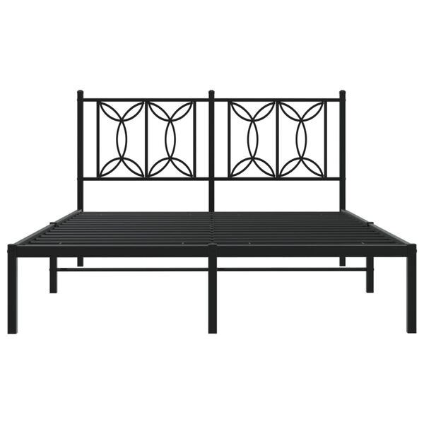 Vidaxl Metallbettgestell mit Kopfteil, Schwarz, 135 x 190 cm - bis zu 35% Rabatt