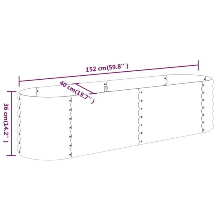 Vidaxl Großer Pflanzkübel aus Stahl 152x40x36cm - Anthrazit - bis zu 34% Rabatt