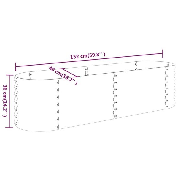 Vidaxl Großer Pflanzkübel aus Stahl 152x40x36cm - Anthrazit - bis zu 34% Rabatt