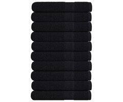 Vidaxl 10-tlg. Handtuch-Set 100x200 cm, 100% Baumwolle, Schwarz - bis zu 41% sparen