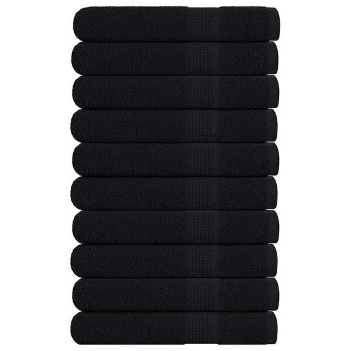 Vidaxl 10er Set XXL Baumwoll-Handtücher 100x200 cm, Schwarz - bis zu 35% Rabatt