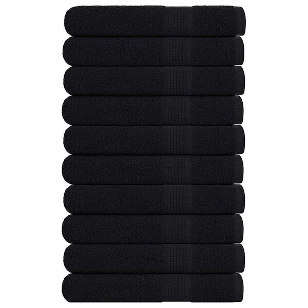 Vidaxl 10er Set XXL Baumwoll-Handtücher 100x200 cm, Schwarz - bis zu 35% Rabatt