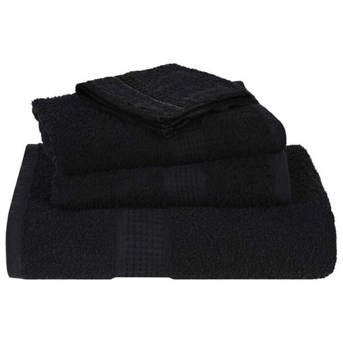 Vidaxl 10er Set XXL Baumwoll-Handtücher 100x200 cm, Schwarz - bis zu 35% Rabatt