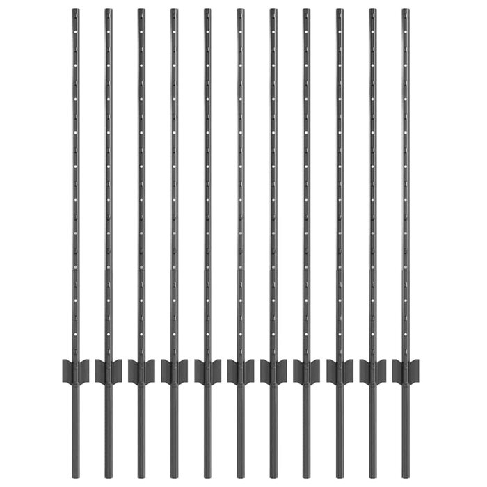 Vidaxl 22-tlg. Zaunpfosten Set U-Profil 100 cm Grau - jetzt bis zu 34% günstiger