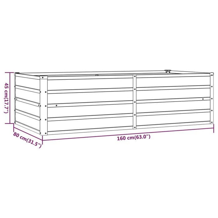 Vidaxl Hochbeet aus Cortenstahl 160x80x45cm - Rostoptik - bis zu 33% reduziert