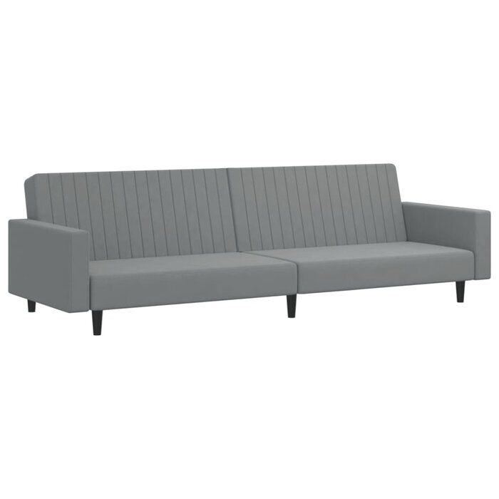 Vidaxl 2-Sitzer Schlafsofa in Hellgrau - Samt - Jetzt bis zu 35% Rabatt