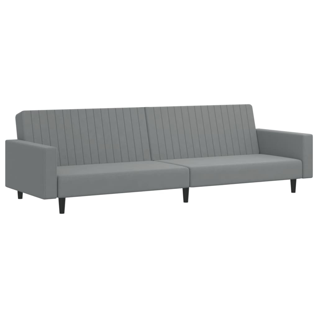Vidaxl 2-Sitzer Schlafsofa in Hellgrau - Samt - Jetzt bis zu 35% Rabatt
