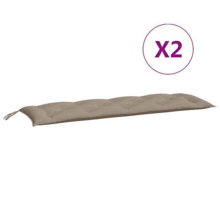 Vidaxl Gartenbankauflagen 2er-Set 150x50x7 cm Taupe - Jetzt bis zu 33% sparen