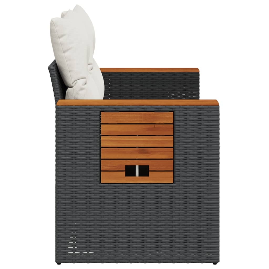 Vidaxl 2-Sitzer Gartenbank mit Kissen & Tisch - Poly-Rattan - bis zu 35% Rabatt