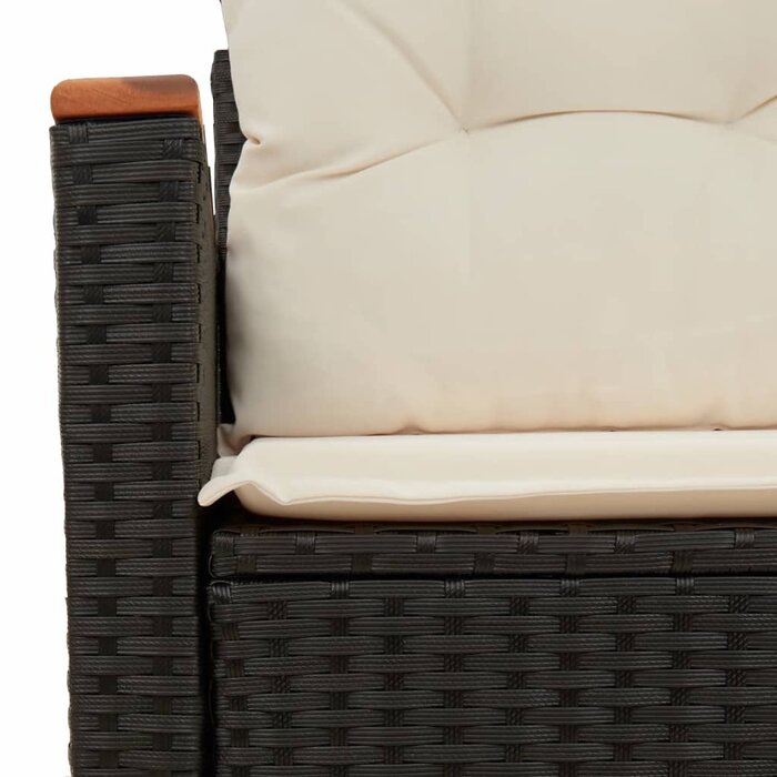 Vidaxl 2-Sitzer Gartenbank mit Kissen & Tisch - Poly-Rattan - bis zu 35% Rabatt