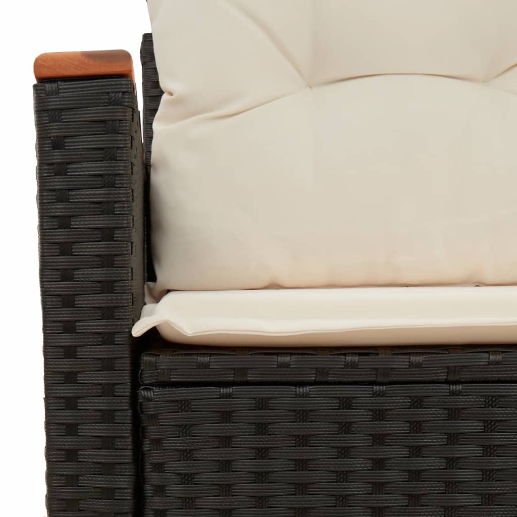Vidaxl 2-Sitzer Gartenbank mit Kissen & Tisch - Poly-Rattan - bis zu 35% Rabatt