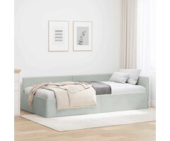 Vidaxl Samt Eckbettrahmen 80x200 cm - Lichtgrau - Bis zu 41% Rabatt
