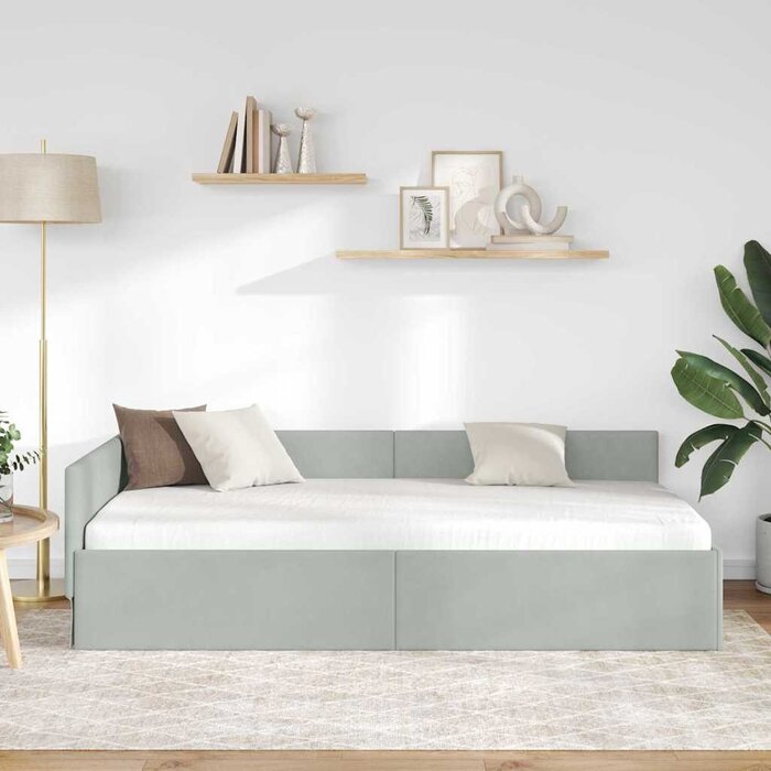Vidaxl Eckbettrahmen Samt Lichtgrau 80x200 cm - Jetzt bis zu 35% sparen