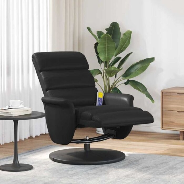 Vidaxl Luxus Massagesessel mit Fußstütze - Schwarz - bis zu 30% Rabatt sparen