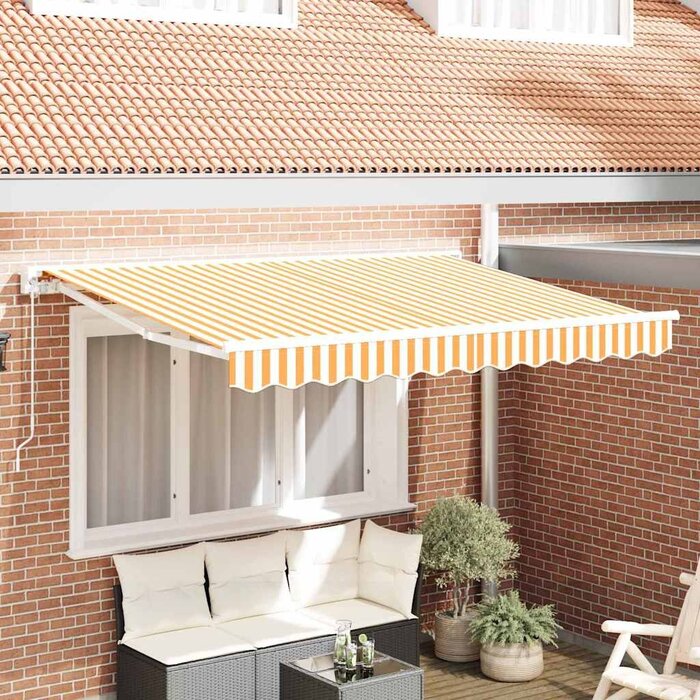 Vidaxl Markisen-Ersatzstoff 330 x 195 cm Gelb-Weiß - Jetzt bis zu 33% sparen