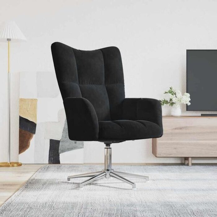 Vidaxl Eleganter Samt-Entspannungssessel, Schwarz - Jetzt bis zu 34% Rabatt sichern!