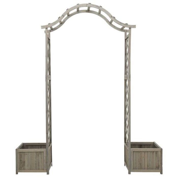 Vidaxl Massive Holz-Pergola mit Pflanzkübeln - Grau - bis zu 35% Rabatt