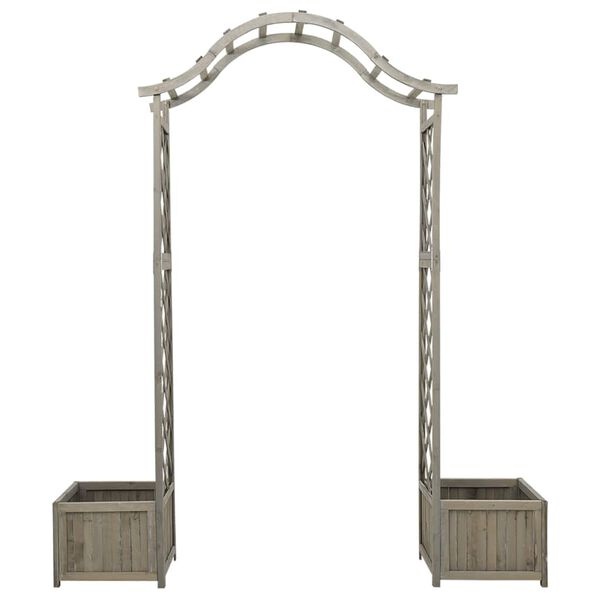 Vidaxl Massive Holz-Pergola mit Pflanzkübeln - Grau - bis zu 35% Rabatt