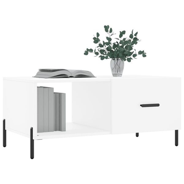 Vidaxl Couchtisch 90x50x40 cm Weiß mit Eisenbeinen - bis zu 28% Rabatt