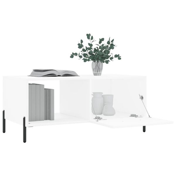 Vidaxl Couchtisch 90x50x40 cm Weiß mit Eisenbeinen - bis zu 28% Rabatt