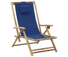 Vidaxl Relaxstuhl aus Bambus & Stoff, marineblau - bis zu 38% Rabatt