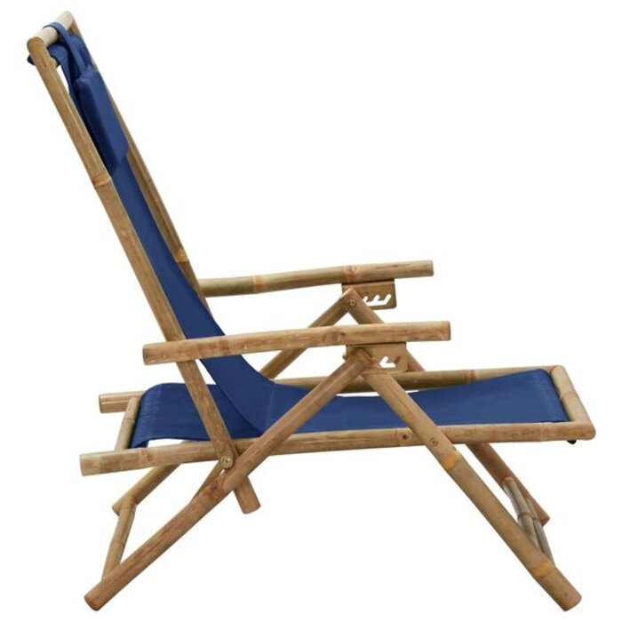 Vidaxl Relaxstuhl Bambus marineblau - klappbar & verstellbar - bis zu 32% günstiger