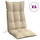 6er-Set Stuhlkissen für Hochlehner 120x50cm, Beige - bis zu 59% Rabatt