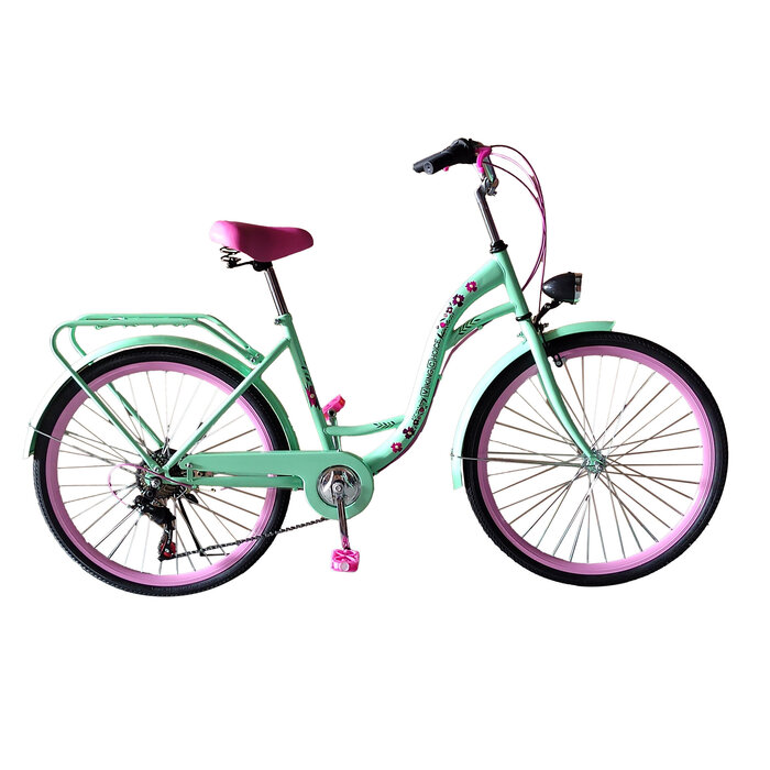 Viking Choice Mädchenfahrrad 26 Zoll 7-Gang Mint/Rosa - bis zu 41% Rabatt im Outlet